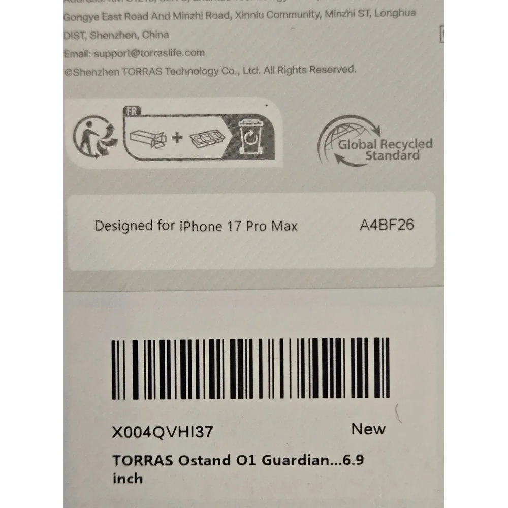 Torras Ostand O1 Guardian Case for iPhone 17 Pro Max Navy Blue MagSafe Stand